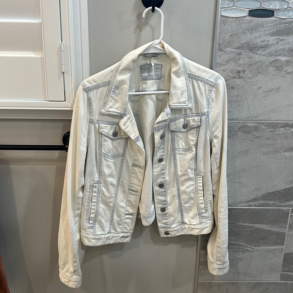 LOFT Acid Washed Denim Jacket Size M